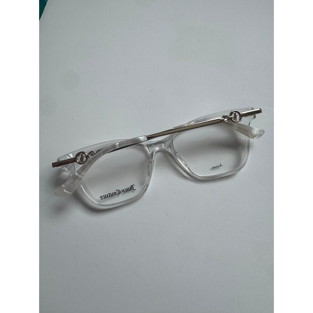 NEW Juicy Couture Crystal square cat eye clear gold glasses - Picture 4 of 10